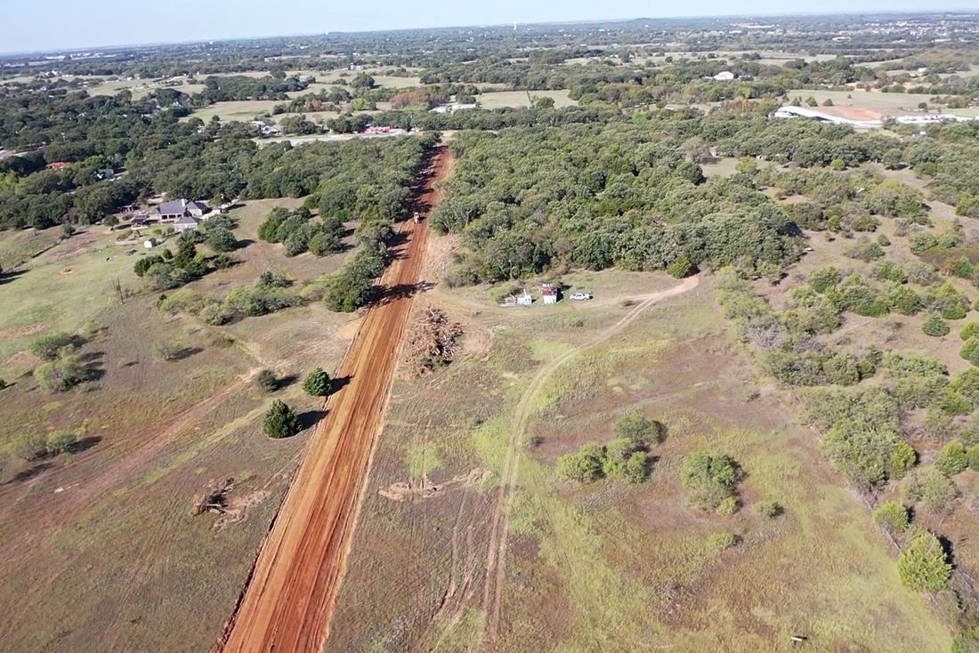 Aerial view of a Division 31 land clearing and excavation project